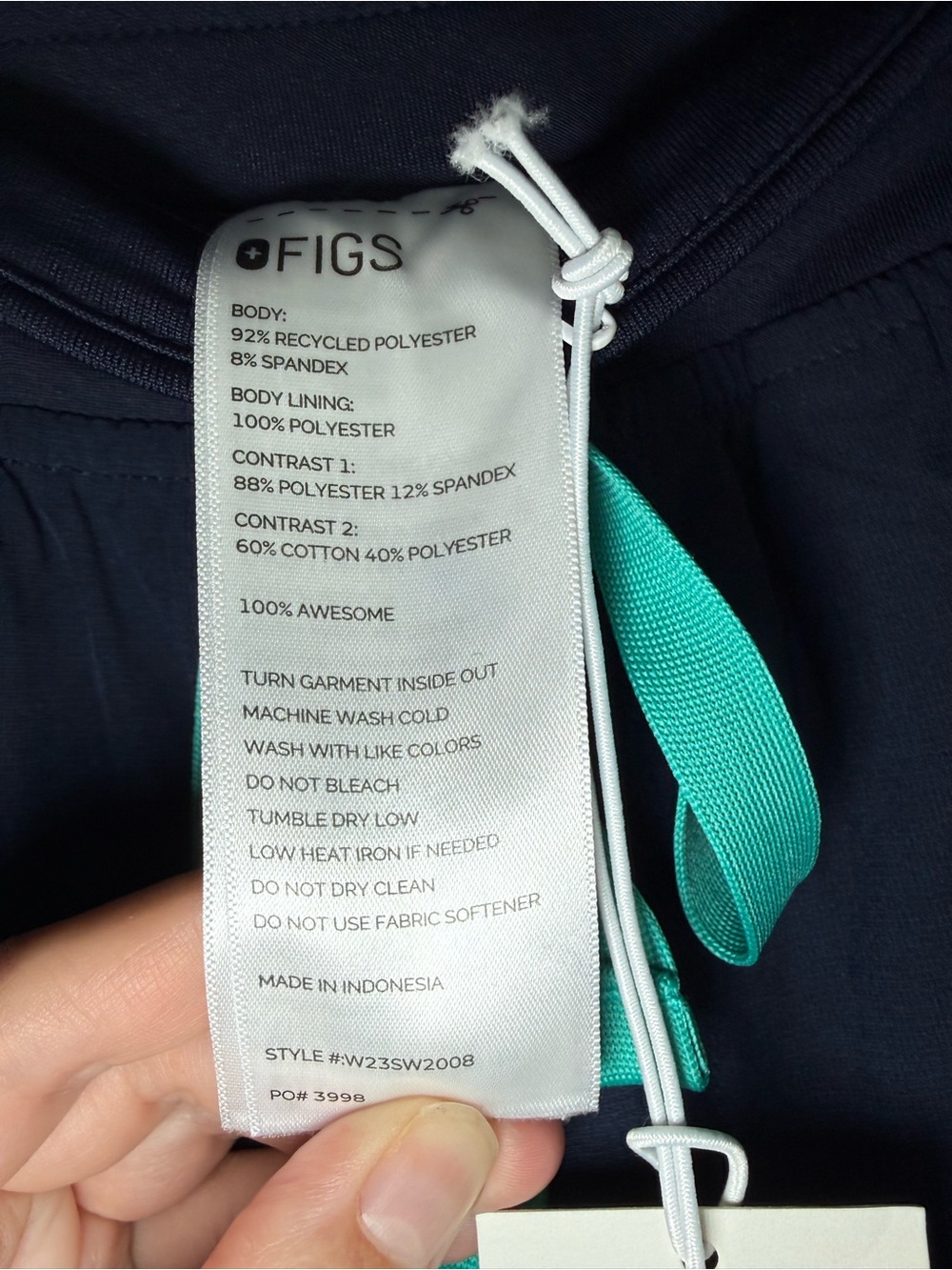 Figs Zamora Lined Navy Blue Women's Jogger Scrub Pants Technical Collection Sz S - Picture 3 of 13